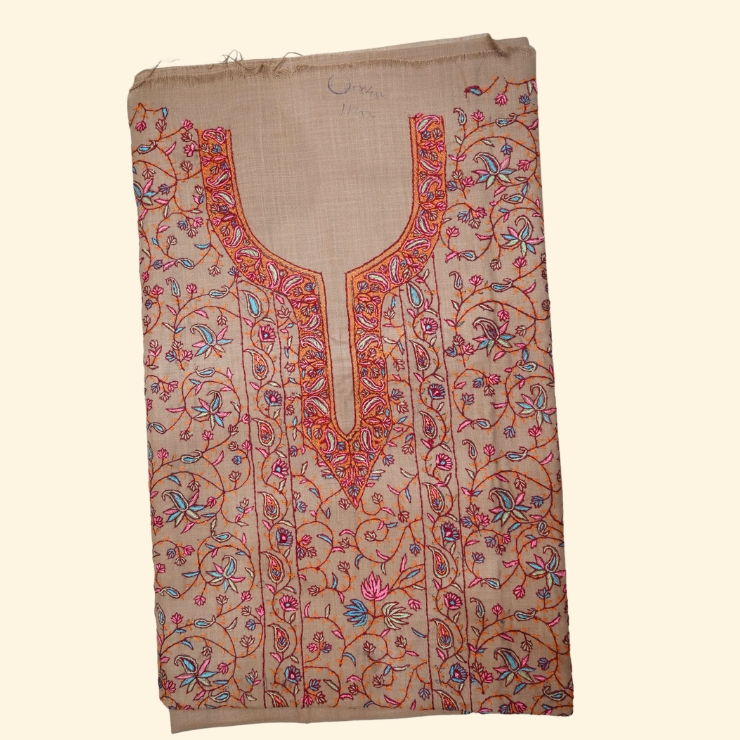 Khadi Cotton Sozni Embroidered Suit