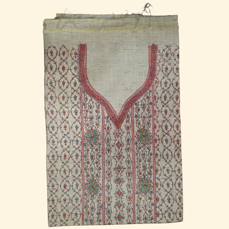 Khadi Cotton Sozni Embroidered Suit