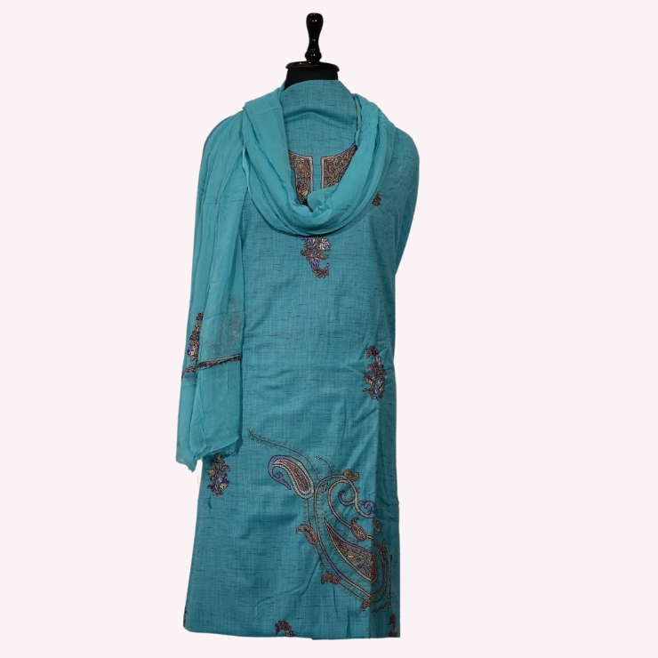 Khadi Cotton Sozni Embroidered Suit